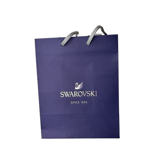 Swarovski Blue M Size Gift Bag with Grey Braided Handle - Picture 1 of 4
